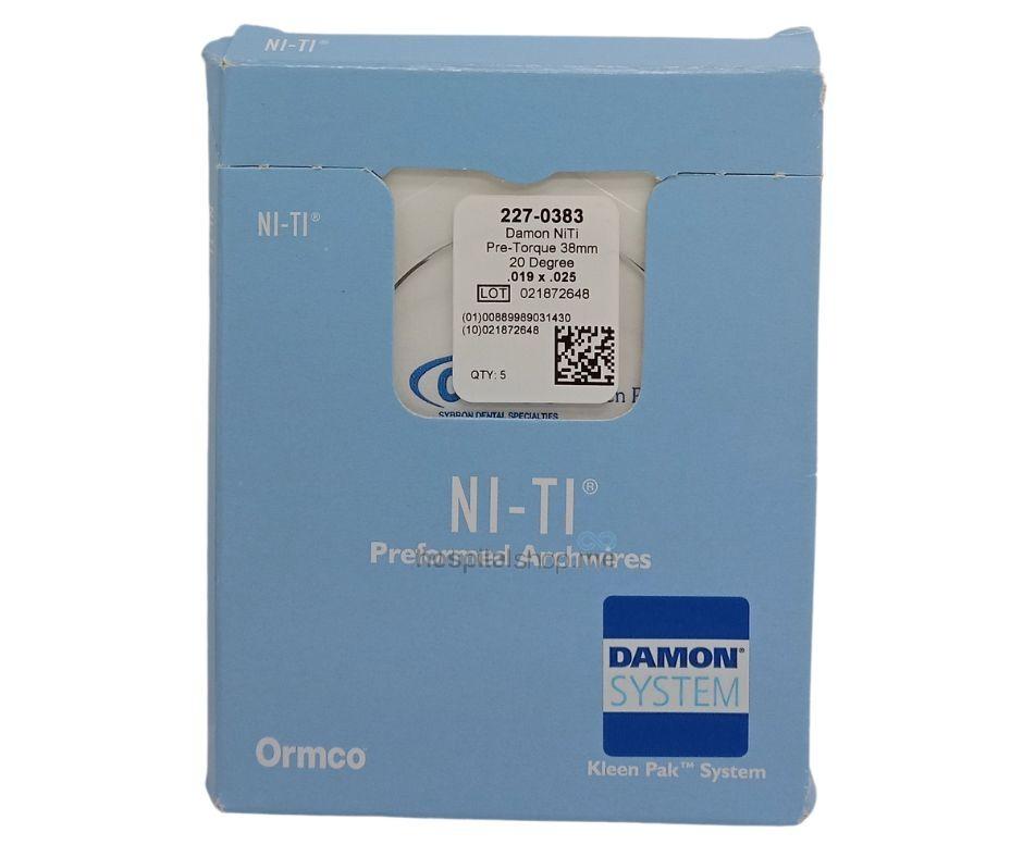 Ormco Damon Archform Copper Niti Rectangular Pre Torqued Archwire 38mm 19x25 5Pcs 227-0383