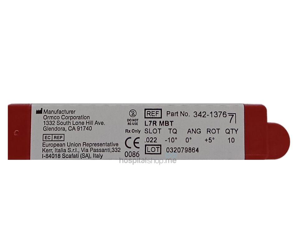 Ormco Accent Mini MBT Bondable Second Molar Tubes Lower Right 0.022 L7R 10Pcs 342-1376