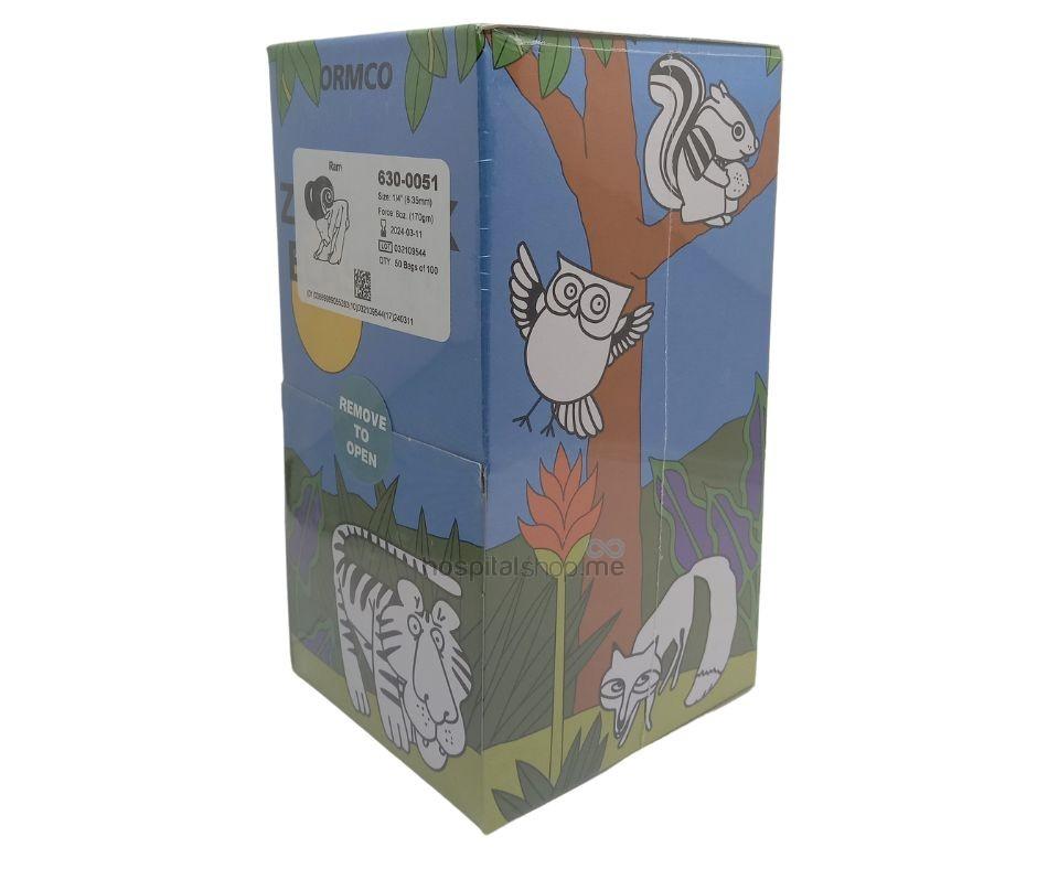 Ormco Zoo Pack Intra Oral Elastics Extra Heavy 6 oz ” 170 g 1/4 6.35mm Ram 50Packs of 100nos 630-0051