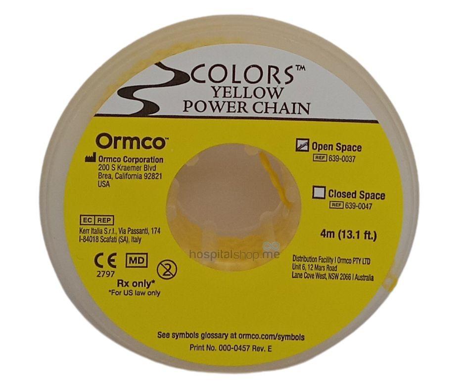 Ormco Power Chain Open Yellow 13.1 Ft 3.99mts Spool 639-0037