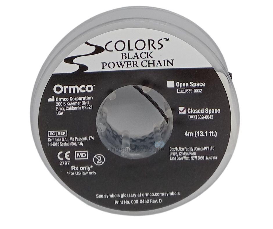 Ormco Power Chain Closed Black 13.1 Ft 3.99mts Spool 639-0042