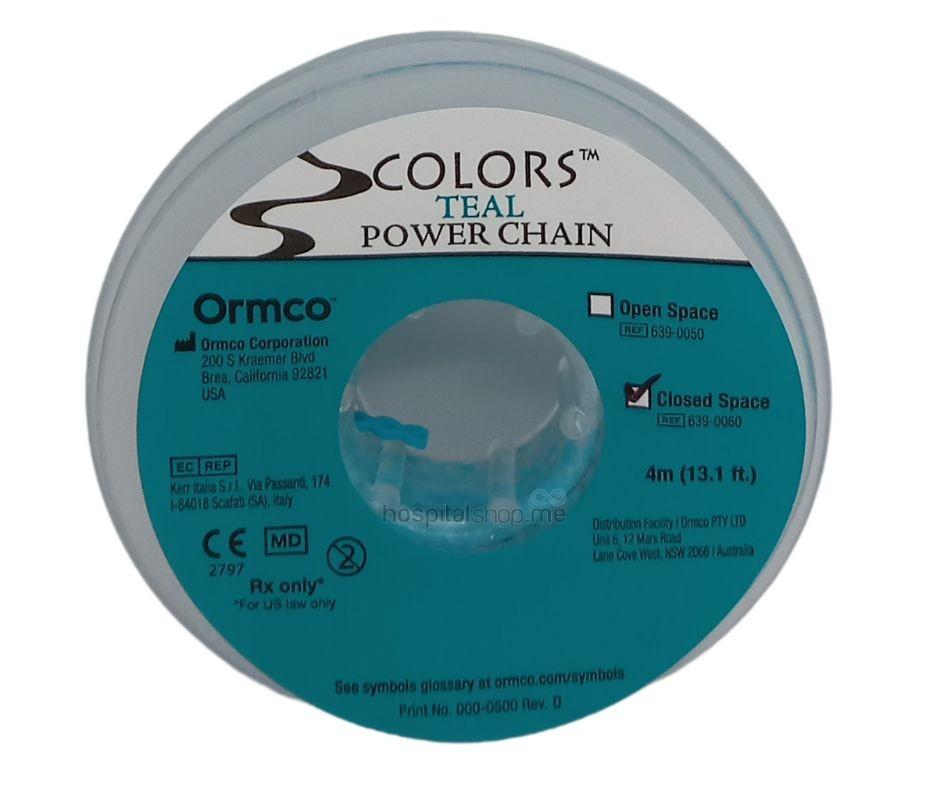 Ormco Power Chain Closed Teal 13.1 Ft 3.99mts Spool 639-0060