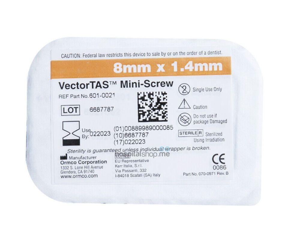 Ormco Vectortas Mini Screw Kit 8mm 6pcs 601-0021