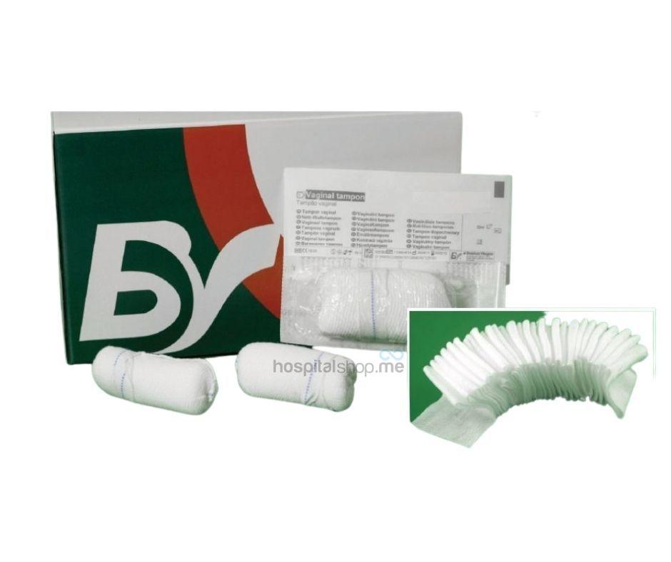 Bastos Vaginal Tampons Non Sterile with X-Ray Tape 70mmx32mm 50Pcs 438-150