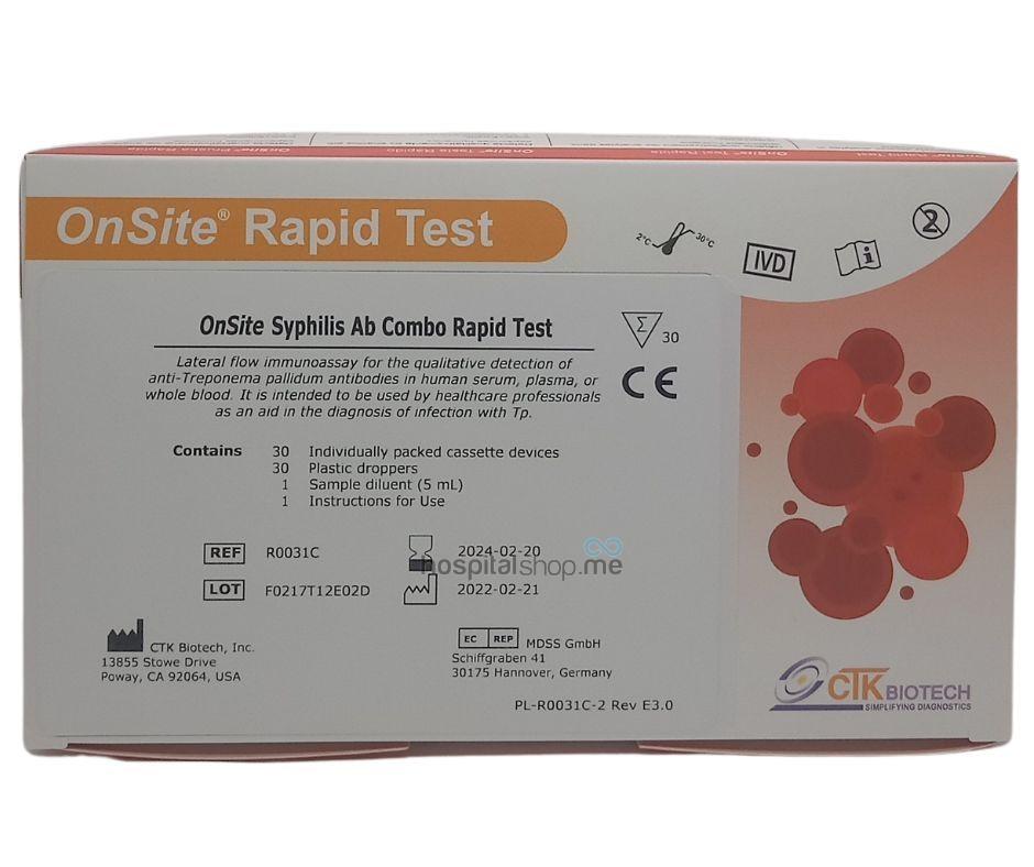 CTK  Biotech Syphilis  Antibody Combo Rapid Test 30 Tests R0031C