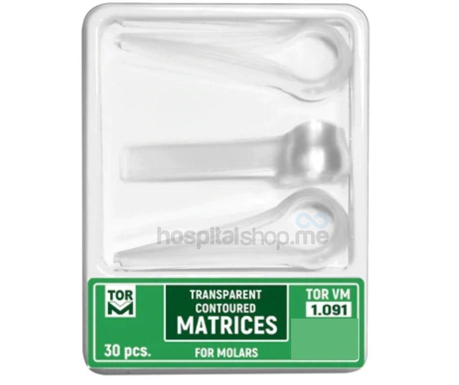 TOR VM Transparent Contoured Matrices for Molars Left Ledge 30Pcs 1.091(4)