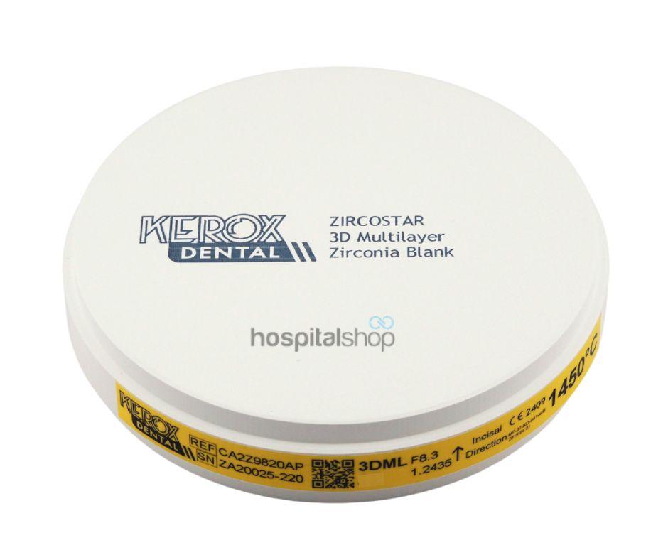 Kerox Zircostar 3DML Multilayer Zirconia Discs A1 98 X 25mm  CA1Z9825AP