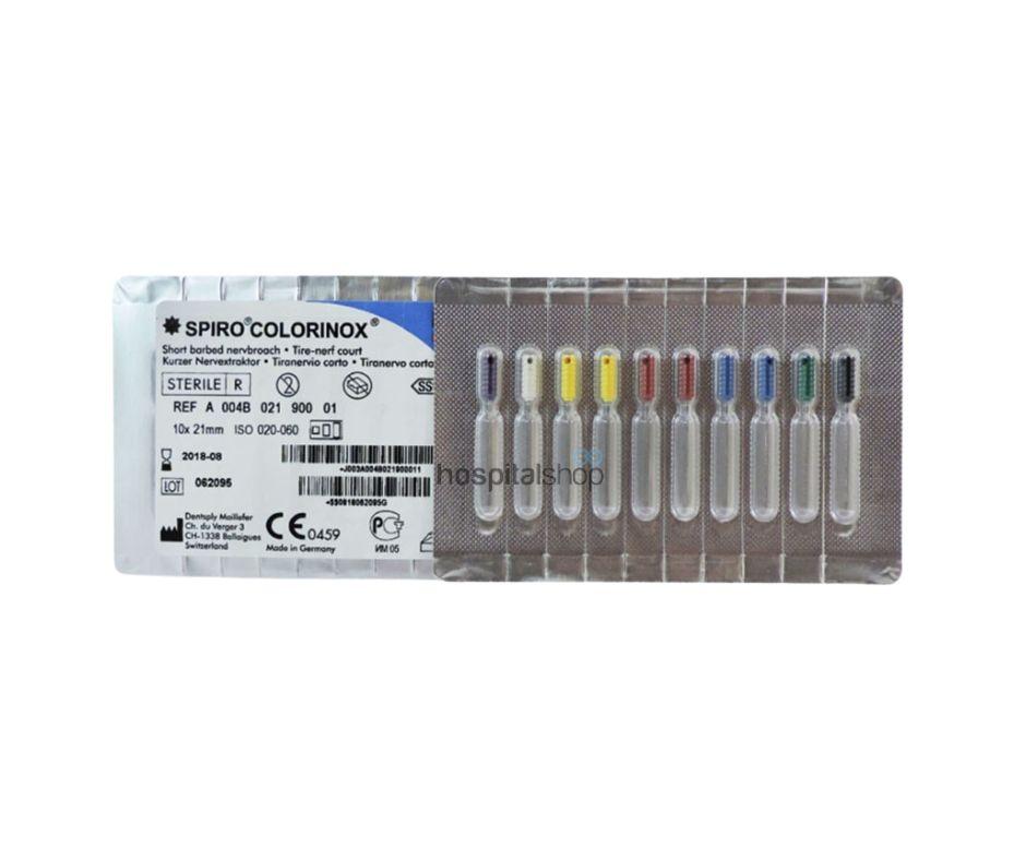 Dentsply SpiroColorinox Nervo Barbed Broach 21mm.030 Yellow 10Pcs A004B02103001