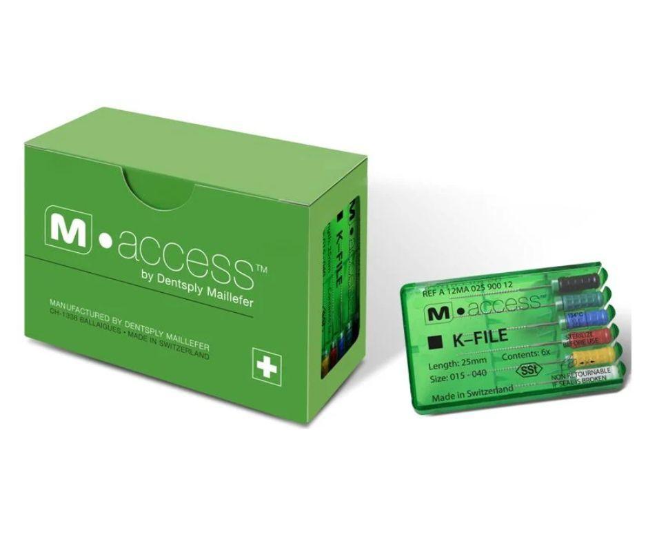 Dentsply M Access K-File 2% Taper SS 25mm 15-40 Assorted 6pcs A12MA02590012